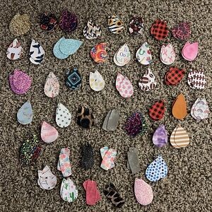 Brand New Faux Leather Earrings Lot